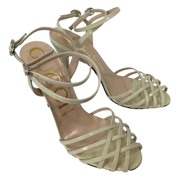 Gucci Women's Vintage Shiny Patent Leather High Heels Sandals DM52 - Picture 4 of 16